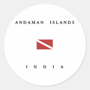 Adesivo Redondo Bandeira do mergulho do mergulhador de India das