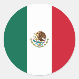 Adesivo Redondo Bandeira do México