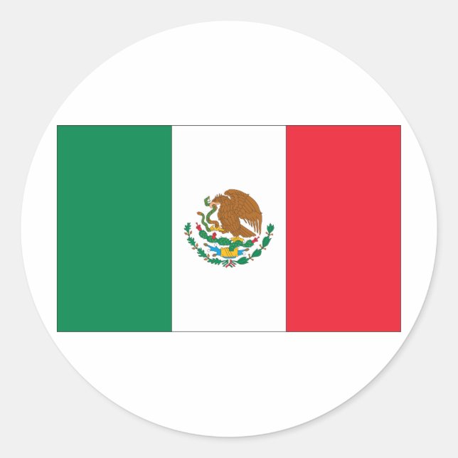 Adesivo Redondo Bandeira do México (Frente)