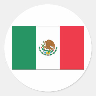 Adesivo Redondo Bandeira do México