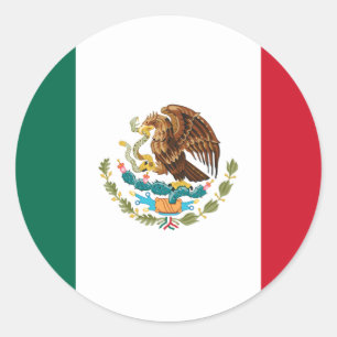 Adesivo Redondo Bandeira do México
