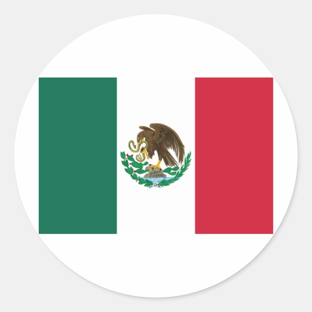 Adesivo Redondo Bandeira do México (Frente)