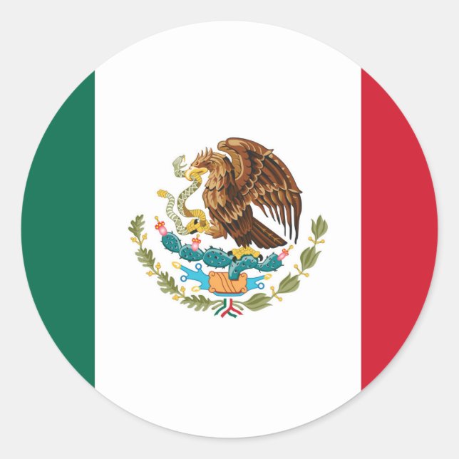 Adesivo Redondo Bandeira do México - Bandeira mexicana - Bandera d (Frente)