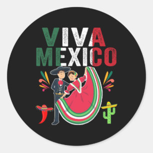 Adesivo Redondo Bandeira do México Dia da Independência Homens Mex