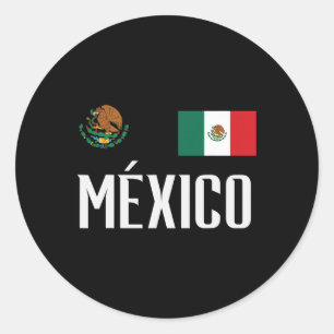Adesivo Redondo Bandeira do México Fã de Futebol Mexicano Homem Mu