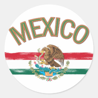 Adesivo Redondo Bandeira do México Mexicano
