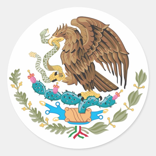 Adesivo Redondo Bandeira do México Mexicano (Frente)