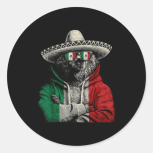 Adesivo Redondo Bandeira do México Orgulho Mexicano Raízes Mexican