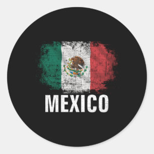 Adesivo Redondo Bandeira Do México Para O México