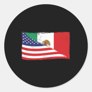 Adesivo Redondo Bandeira do México - Usa Bandeira Americana Orgulh