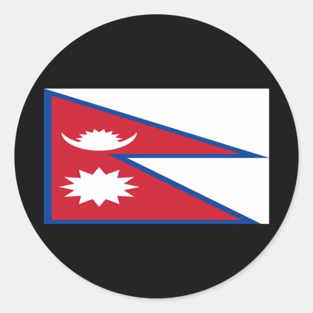 Adesivo Redondo Bandeira do Nepal (Frente)