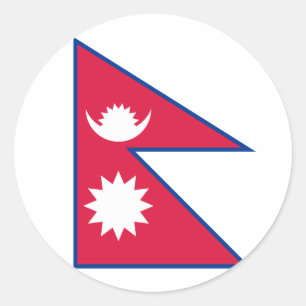 Adesivo Redondo Bandeira do Nepal (nepalês)