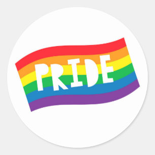 Adesivo Redondo Bandeira do Orgulho Arco-íris