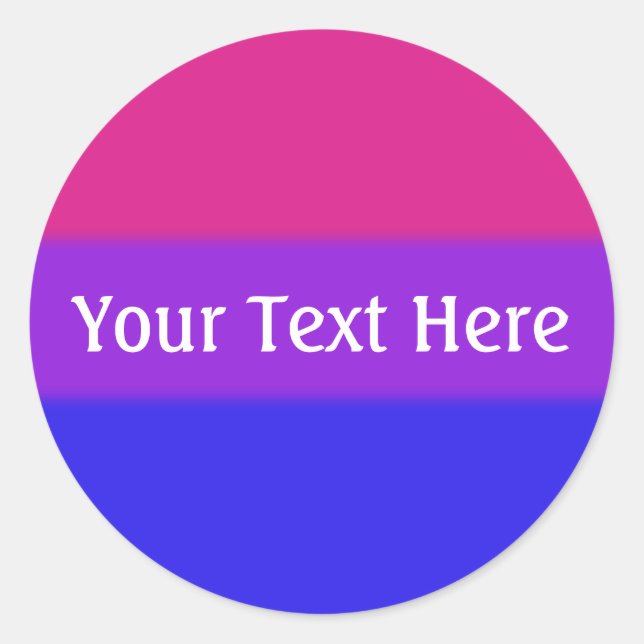 Adesivo Redondo Bandeira do Orgulho Bissexual de Queda (Frente)