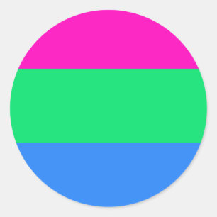 Adesivo Redondo Bandeira do orgulho de Polysexual