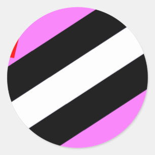 Adesivo Redondo Bandeira do Orgulho de Rapariga de Couro