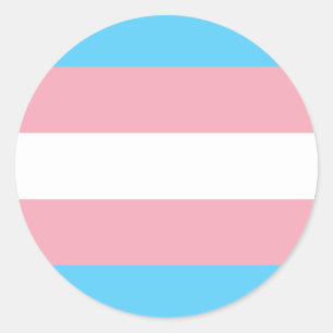 Adesivo Redondo Bandeira do orgulho do Transgender - arco-íris do