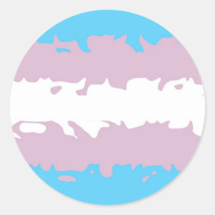 Adesivo Redondo Bandeira do orgulho do Transgender (felpudo)