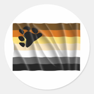 Adesivo Redondo Bandeira do orgulho do urso