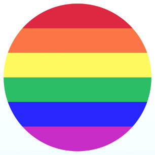 Adesivo Redondo Bandeira do Orgulho Gay de Listras de Arco-Íris de
