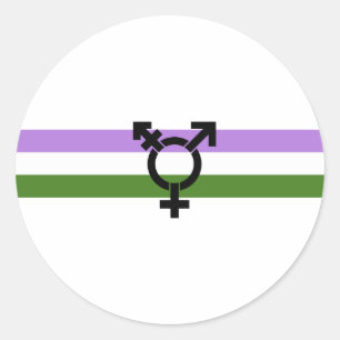 Adesivo Redondo Bandeira do Orgulho Genderqueer