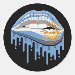 Adesivo Redondo Bandeira do Orgulho lábios Argentina