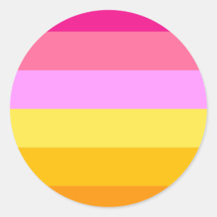 Adesivo Redondo Bandeira do Orgulho Lésbico (Dawn)
