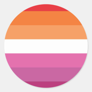 Adesivo Redondo Bandeira do Orgulho Lésbico (Sunset)