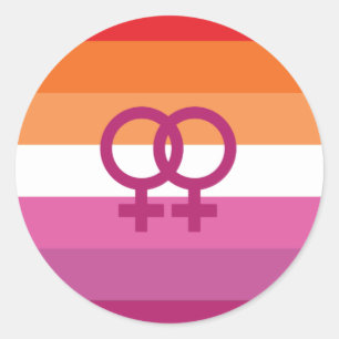 Adesivo Redondo Bandeira do Orgulho Lésbico WLW (Sunset)