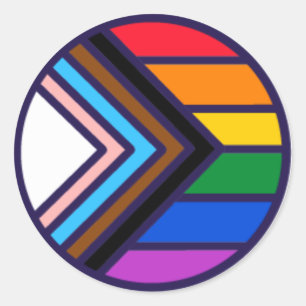 Adesivo Redondo Bandeira do Orgulho LGBTQ+ Arco-íris