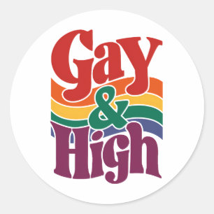 Adesivo Redondo Bandeira do Orgulho LGBTQ Retro Gay e Elevado