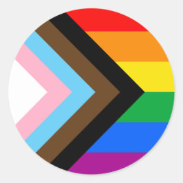 Adesivo Redondo Bandeira do Orgulho Progressivo LGBTQ+