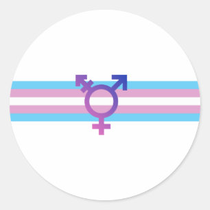 Adesivo Redondo Bandeira do Orgulho Trans