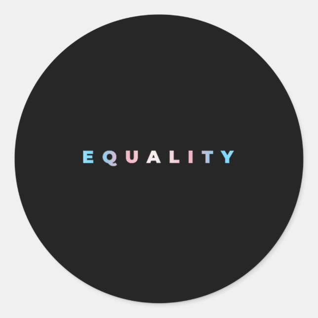 Adesivo Redondo Bandeira do Orgulho Trans Sutil Igualdade Direito  (Frente)