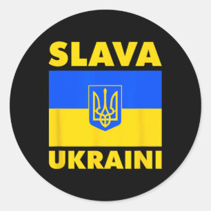 Adesivo Redondo Bandeira do País Ucrânia Orgulho Slava Ukraini