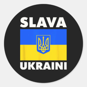 Adesivo Redondo Bandeira do País Ucrânia Orgulho Slava Ukraini 2