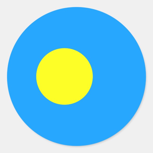 Adesivo Redondo Bandeira do Palauão, Bandeira de Palau (Frente)
