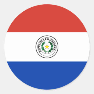 Adesivo Redondo Bandeira do Paraguai