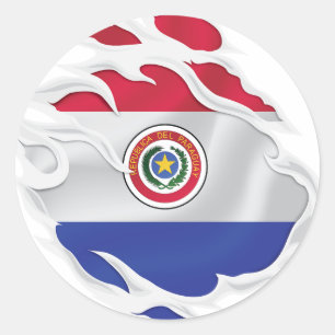 Adesivo Redondo Bandeira do Paraguai