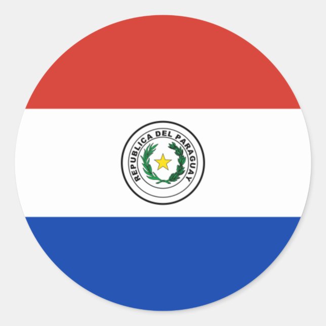 Adesivo Redondo Bandeira do Paraguai, Bandeira do Paraguai (Frente)