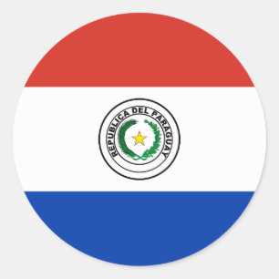 Adesivo Redondo Bandeira do Paraguai (Paraguai)