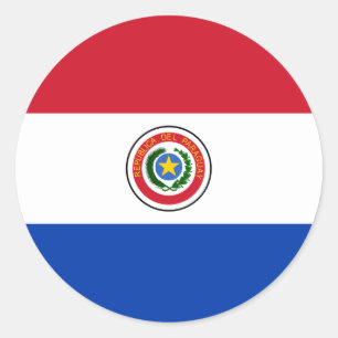 Adesivo Redondo Bandeira do paraguaio