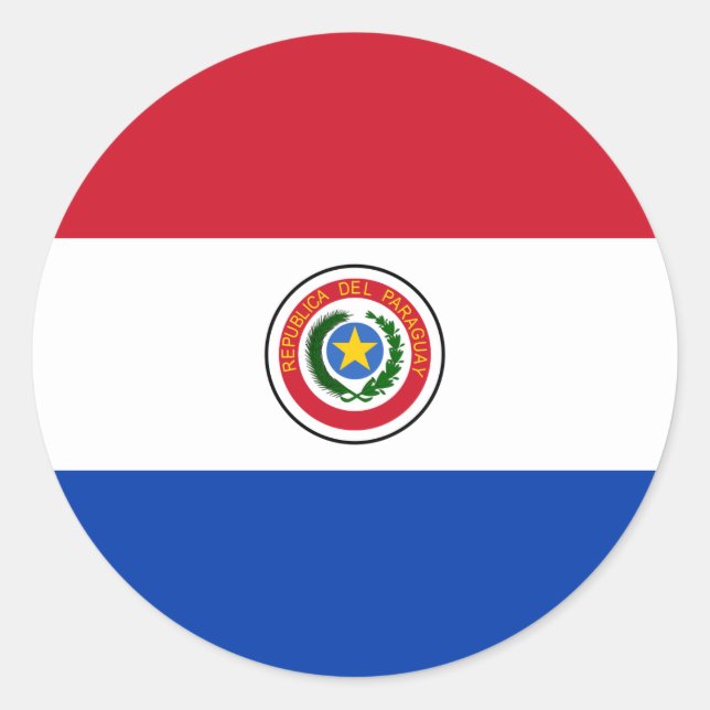 Adesivo Redondo Bandeira do paraguaio (Frente)