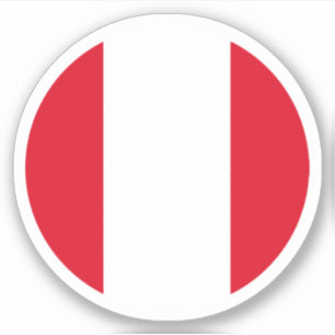 Adesivo Redondo Bandeira do Peru