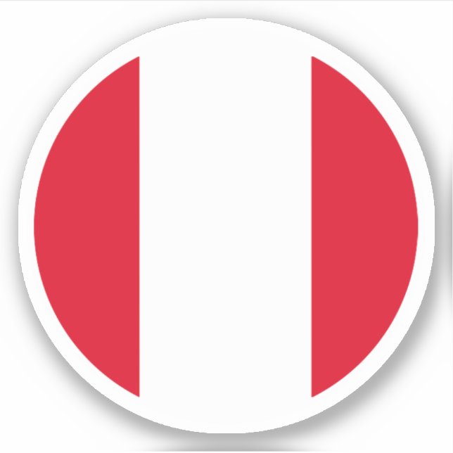 Adesivo Redondo Bandeira do Peru (Frente)