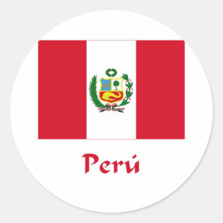 Adesivo Redondo Bandeira do Peru