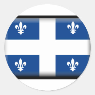 Adesivo Redondo Bandeira do Québec