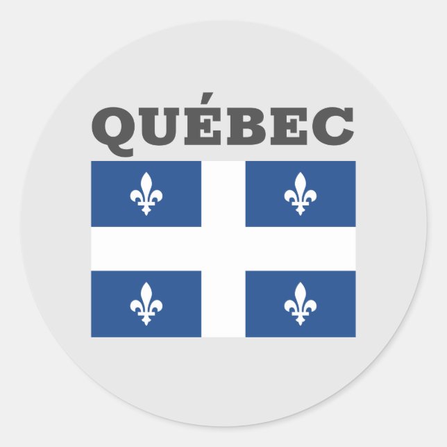 Adesivo Redondo Bandeira do Québec, Canadá (Frente)