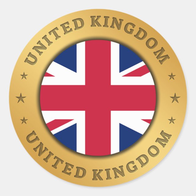 Adesivo Redondo Bandeira do Reino Unido (Frente)