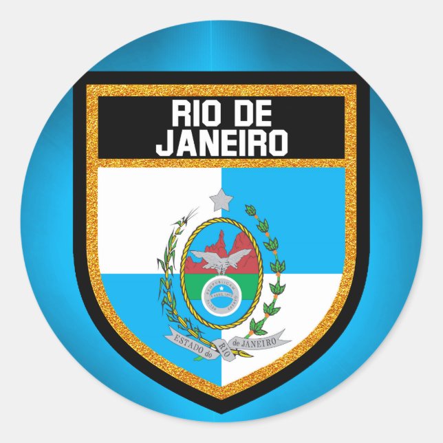 Adesivo Redondo Bandeira do Rio de Janeiro (Frente)